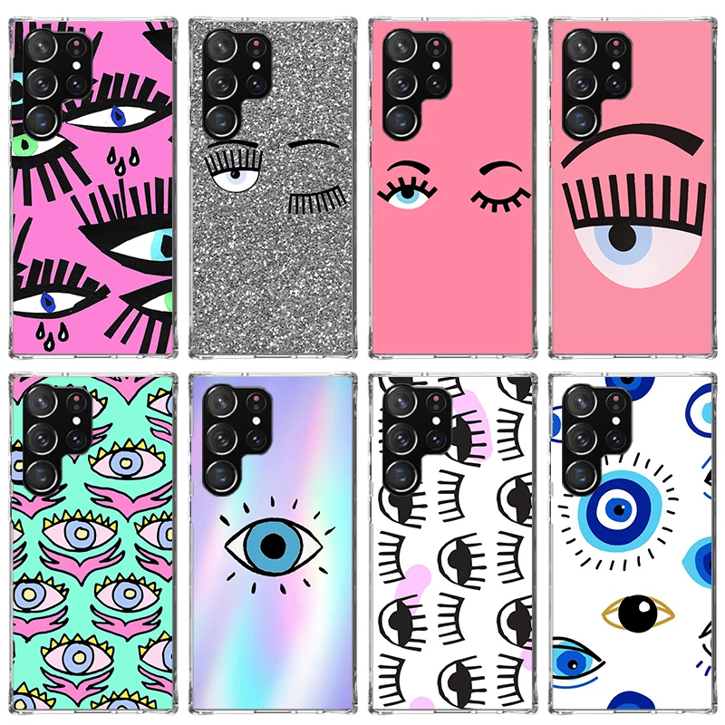 Ferragnies Eyes Chiara Phone Case For Samsung Galaxy Note 20 Ultra 10 Lite 9 8 J4 J6 Plus J8 M12 M30S M21 M31 M32 Shell Print Fu