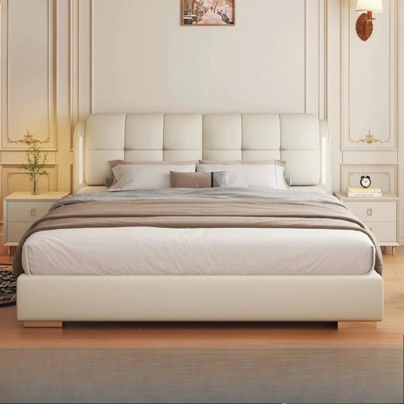 Design Single Bed Simple European Queen Bedroom Headboards Luxury Double Bed Children Modern Letto Matrimoniale Home Furniture