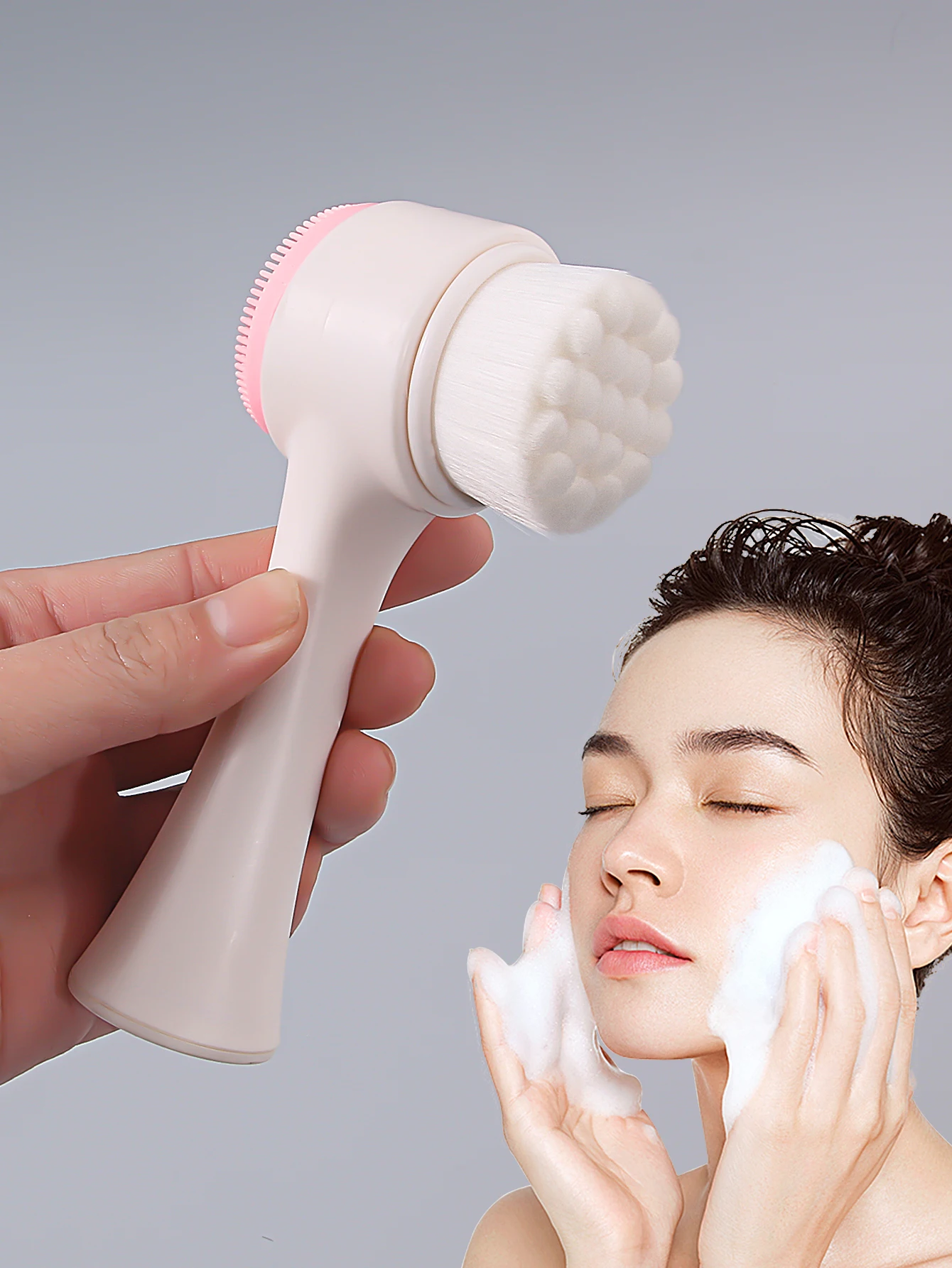 6点セット：リボンヘアバンド + 防水リストバンド + 洗顔ブラシ + ビューティスポンジ - スキンケア＆メイクアップツールキット