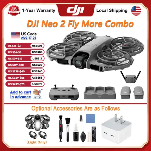 DJI Neo 2 Fly More Combo Drones With Optional Accessories Drone DJI Neo 2 Human Drone 4k Professional FPV Drones Wwith a Camera