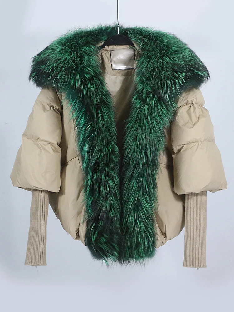 OFTBUY New White Duck Down Jacket Winter Women Warm Loose Coat Natural Real Fox Fur Collar Thick Luxury Outerwear New Fashion