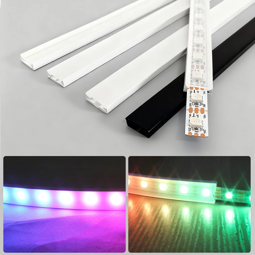 

LED Silicone Tube Protection Cover Flexible Milky White Black Transparent T0511 T0513 T0515 For WS2811 WS2812 8m 10mm 12mm Strip
