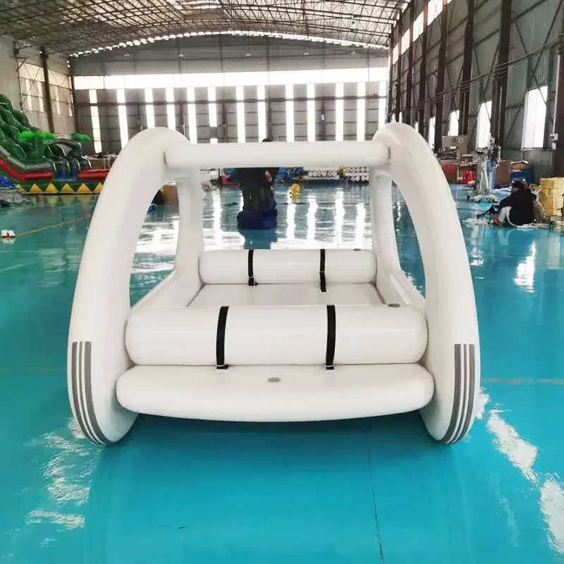 3x1.7m Drop Stitch Inflatable Yacht Houseboat Leisure Boat For Sea Lake Vacation Drifting Electric Motor OEM Custom