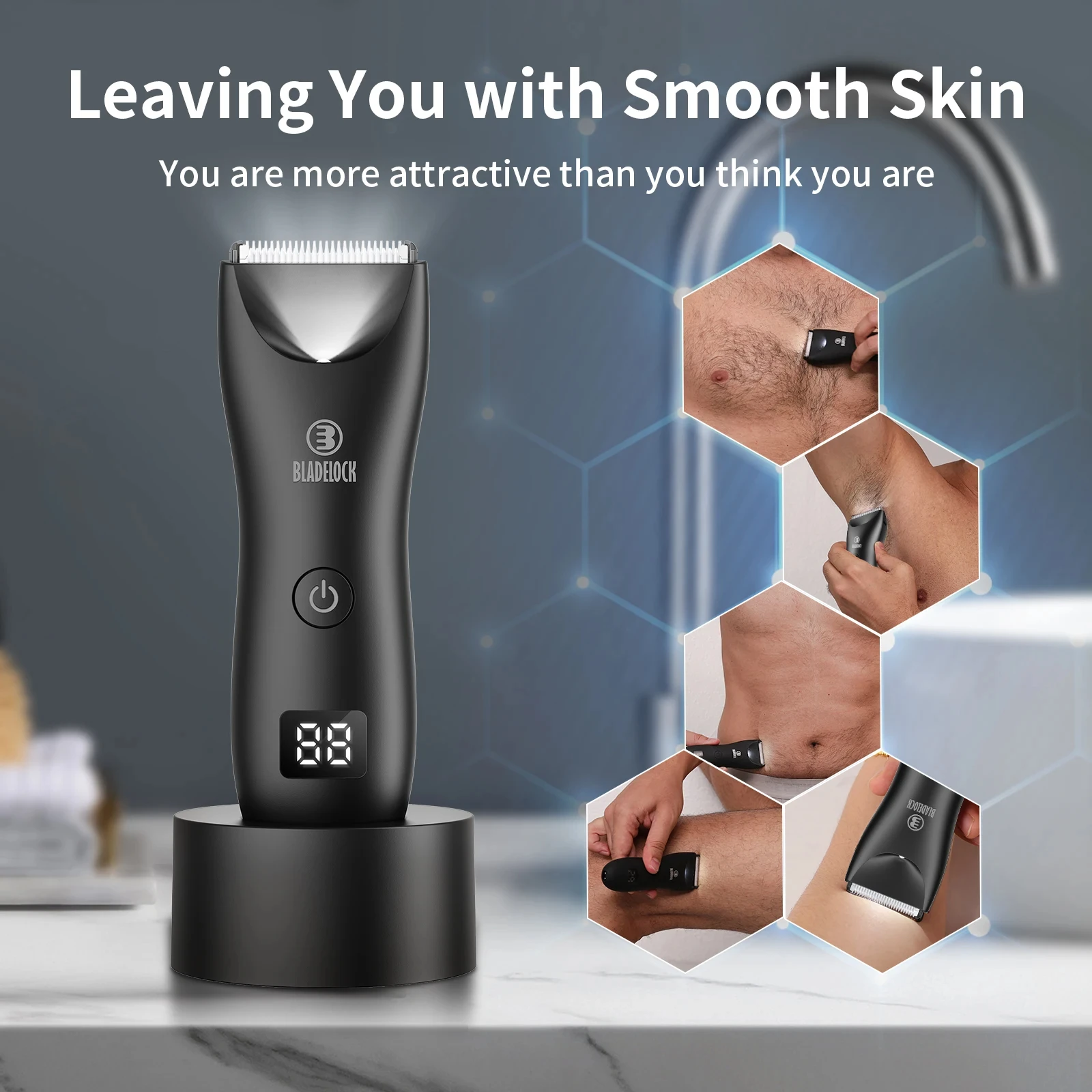 Professional Groin Body Hair Trimmer Ball Shaver for Men Body Grooming Clipper Rechargeable Ceramic Trimmer Bikini Epilator