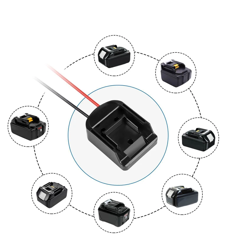 

14 Awg Power Wheel Adapter For Makita For Dewalt For Milwaukee 14.4-18V Li-Ion Battery Power Connector Dock With Switch