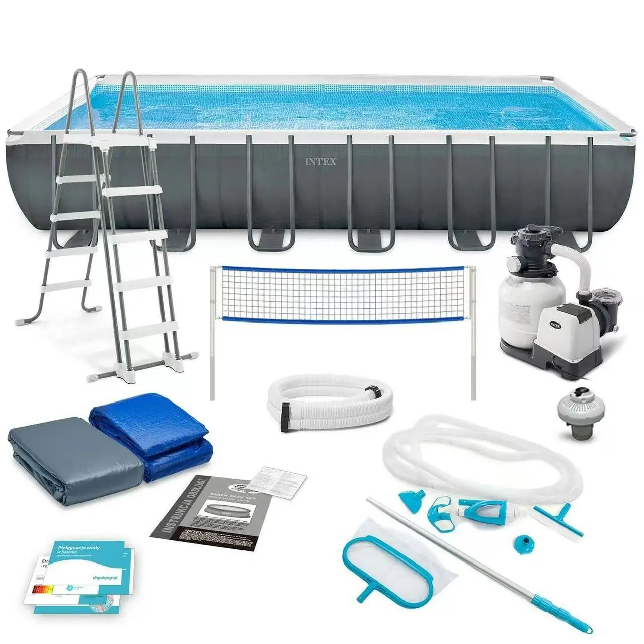 B02 INTEX villa pool rectangular family32 feet pipe frame swimming pool accessories swimming & diving equipment cold plunge tub