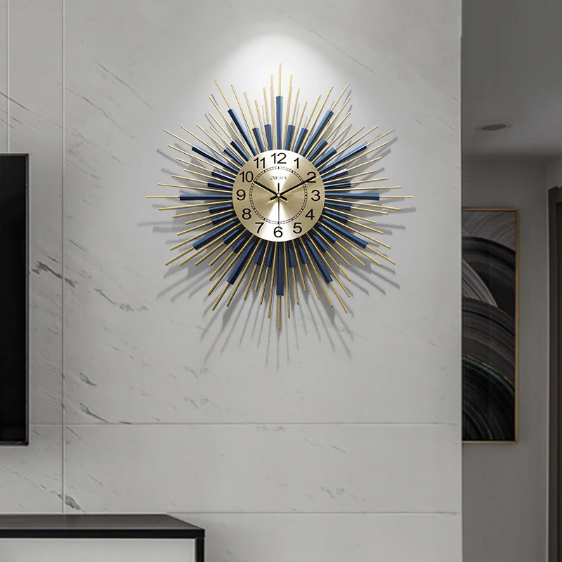 Living Room Wall Clocks Interior Simple Minimalist Restaurant Nordic Creative Digital Art Mural Wall Watch Horloge Home Decor