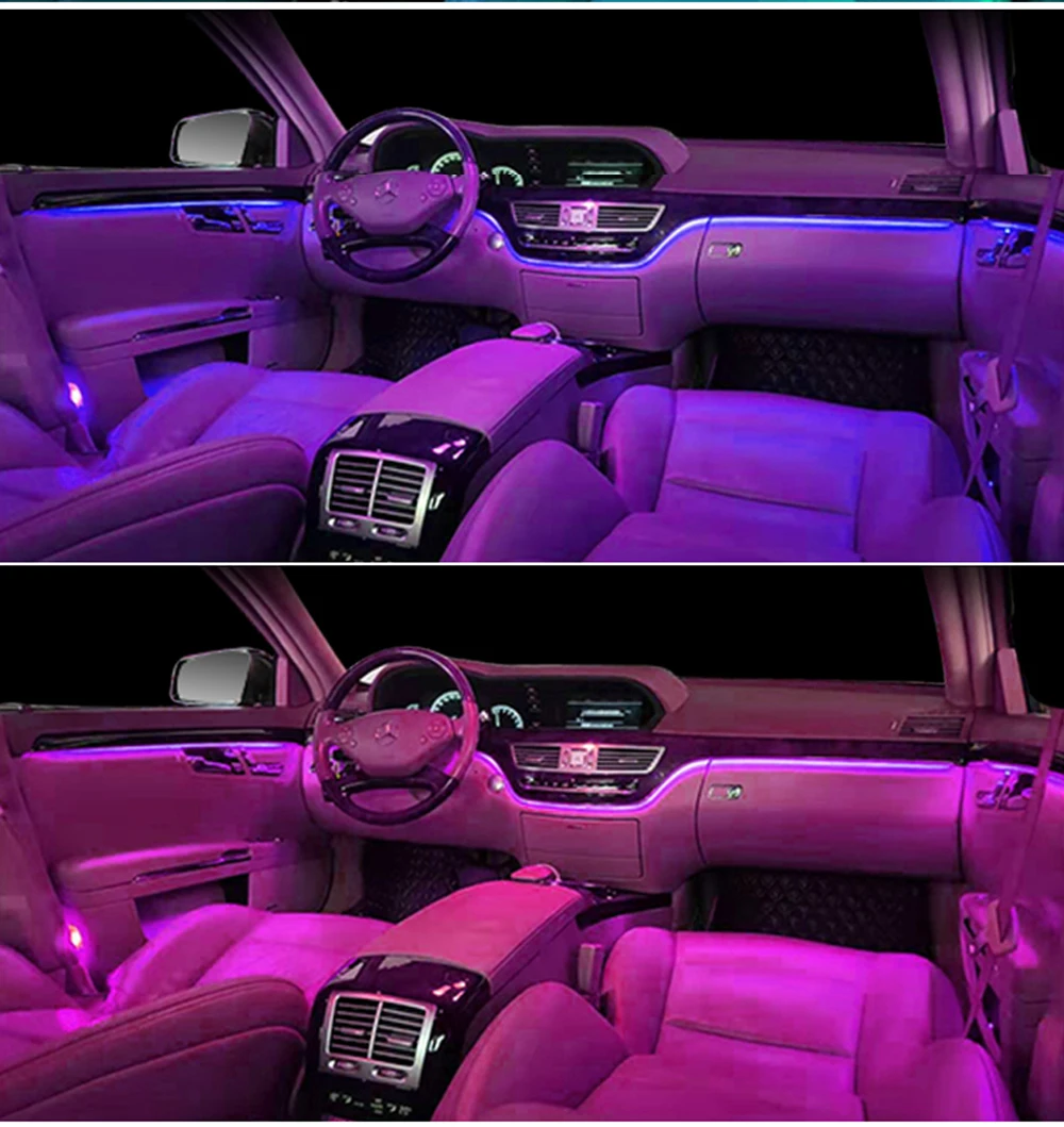 For Mercedes Benz S E GLK w221 w222 W205 X204 W213 W212 ambient lamp lights illuminated car Styling 64 colors LED ambient light