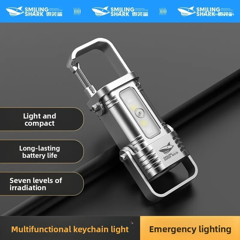 Multifunctional Keychain Light Outdoor Mini Portable Portable Pocket Lighting Hook Design Floodlight Flashlight