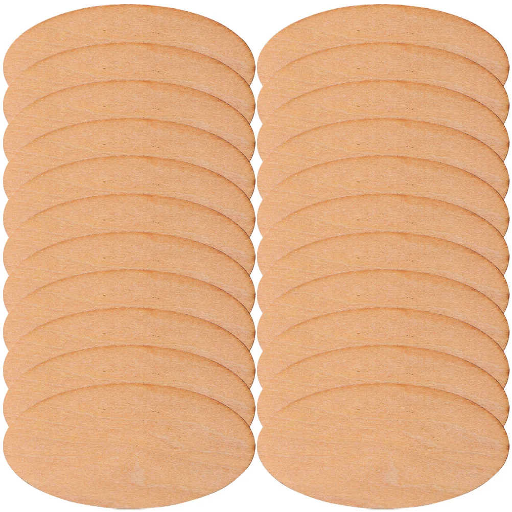 

50pcs Wooden Ornaments Unfinished Oval Wood Slices Smooth Diy Craft Supplies For Handmade Projects Decorative Cutouts Blank