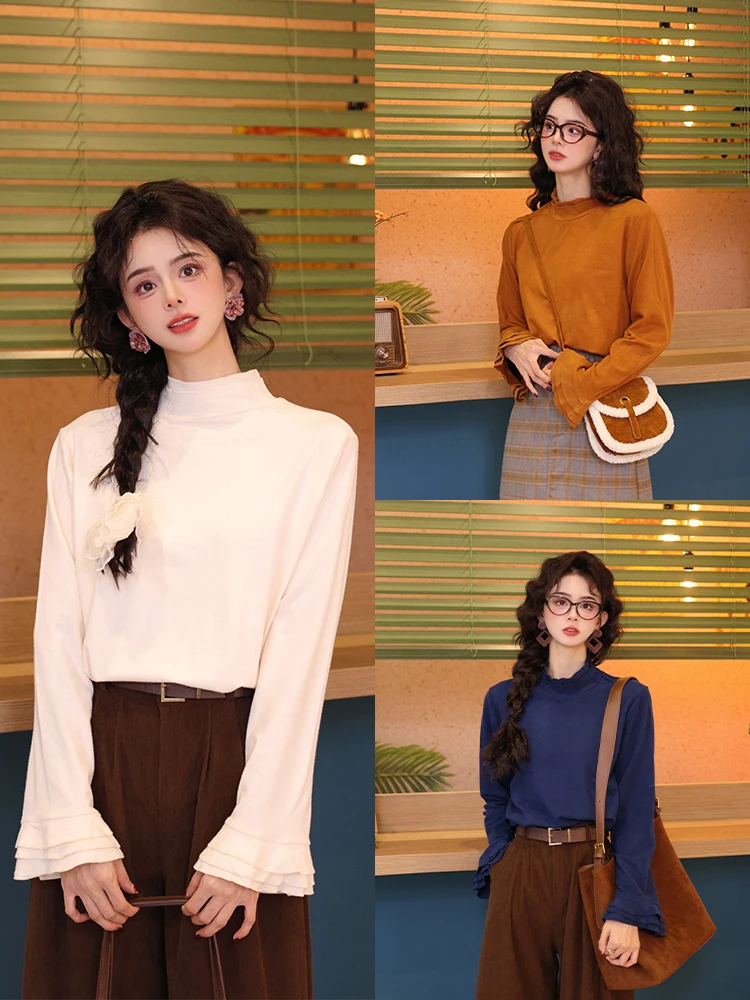 

Женская футболка-базовый слой с высоким воротником Che Retro Hong Kong Sle Long Sve для осени и зимы