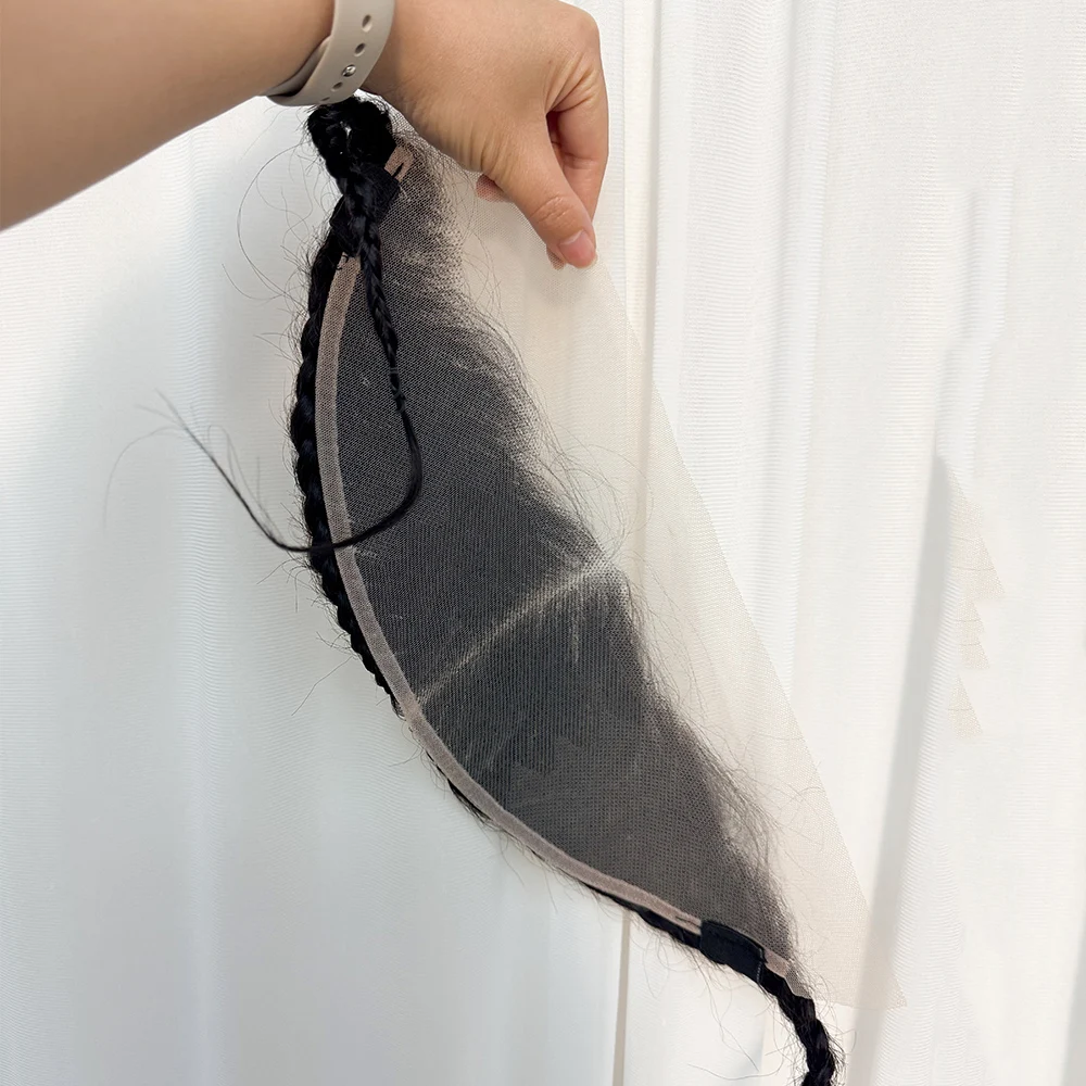 Novo estilo de cabelo trançado frontal 13x4 renda transparente frontal cabelo humano brasileiro fechamento de renda apenas com tranças cabelo reto