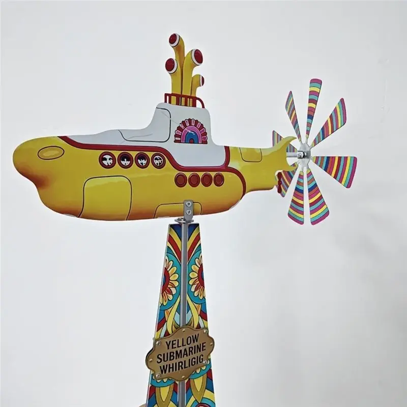 For Giant Yellow Submarine Wind Spinner Outdoor Garden Decor, For Eye-Catching Ambiance, Yard Art, Patio Lawn Flower Windmill - view 4