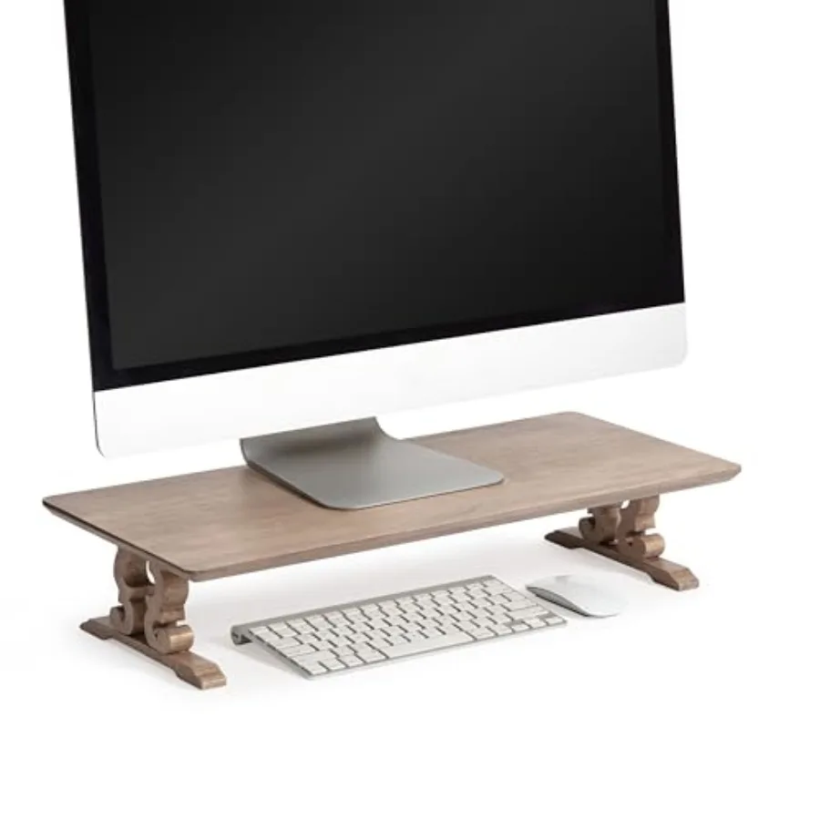 Ergonomic Monitor Stand for Desk - Space-Saving Desktop Organizer Laptop Riser Durable Metal Construction Easy Assembly Ideal f