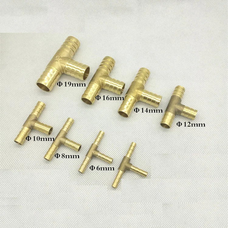 Brass Splicer Pipe Fitting  T X Y U Type Hose Barb 4mm 6mm 8mm 10mm 12mm Copper Barbed Connector Joint Coupler Adapter