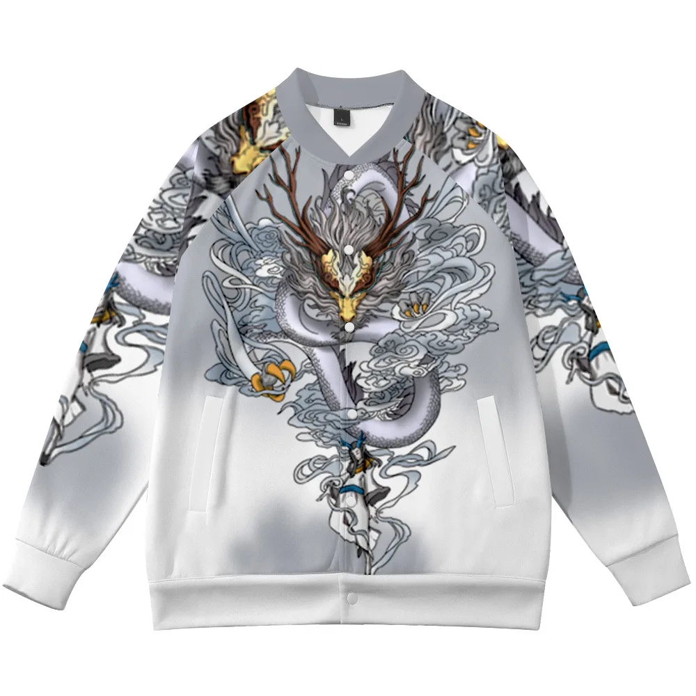 

3D Digital Printing Chinese Dragon Jacket Men Women Anime Cartoon Boys Hoodies Sweatshirt Long Sleeve Coat Casual Clothes