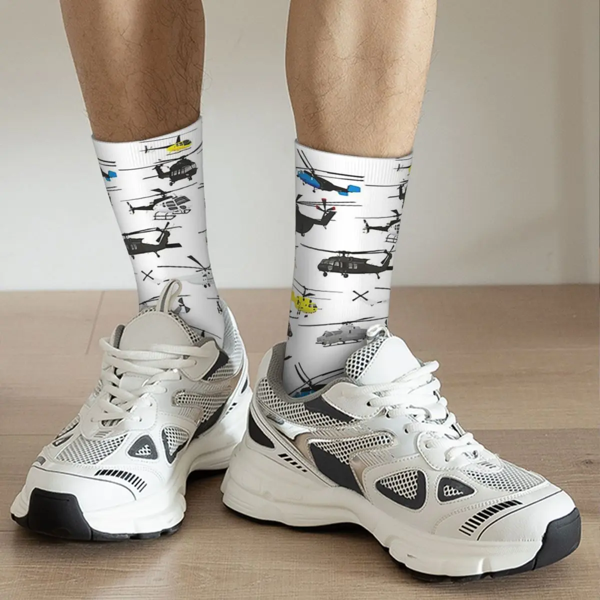 Носки с несколькими вертолетами, супер мягкие чулки в стиле Харадзюку, всесезонные длинные носки, аксессуары для мужчин и женщин, подарки