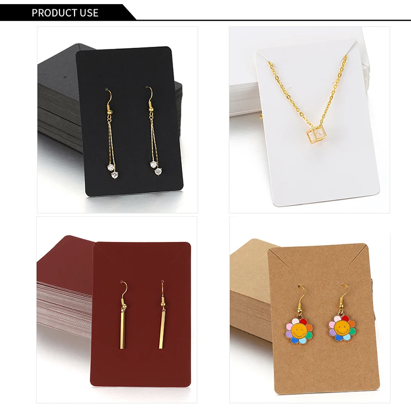 50pcs/lot Earrings Necklaces Square Display Cards for Jewelry Boxed Product Packaging Self-Seal Bags for DIY Jewelry 6x9cm