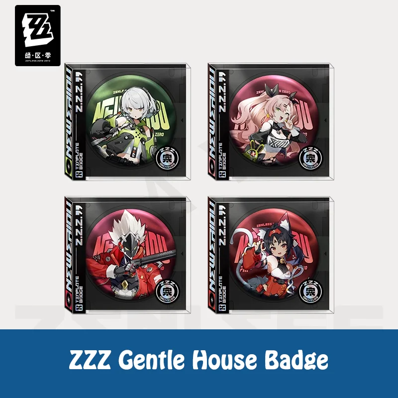 Original ZZZ Gentle House Anby Nicole Billy Nekomata 75mm Badge Zenless Zone Zero in Stock