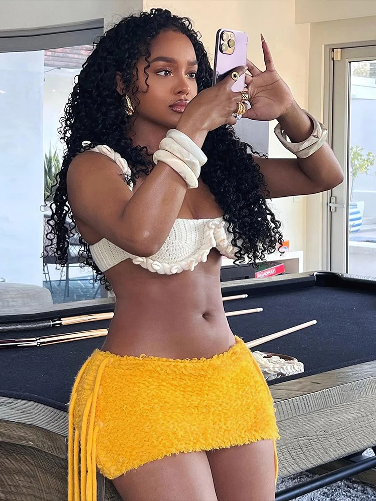 

Kliou универсальные женские мини-юбки, летние однотонные новые бандажные брюки с кисточками, корректирующие фигуру, с высокой талией, женская повседневная дикая уличная одежда