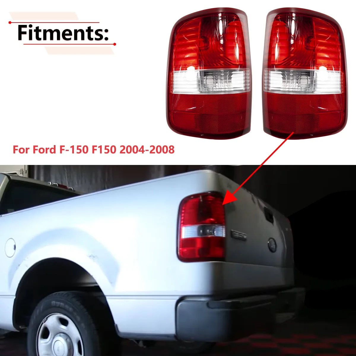 Tylne światła samochodowe, lampy stop, lewe lub prawe, do Forda F-150 F150 2004 2005 2006 2007 2008 FO2801182 5L3Z-13404-CA
