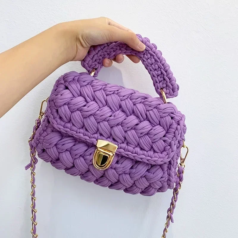 Messenger Bag DIY Knitted Handbag Wallet Fashion Rope Woven Ladies Handbag Designer Casual Chain Shoulder Bag