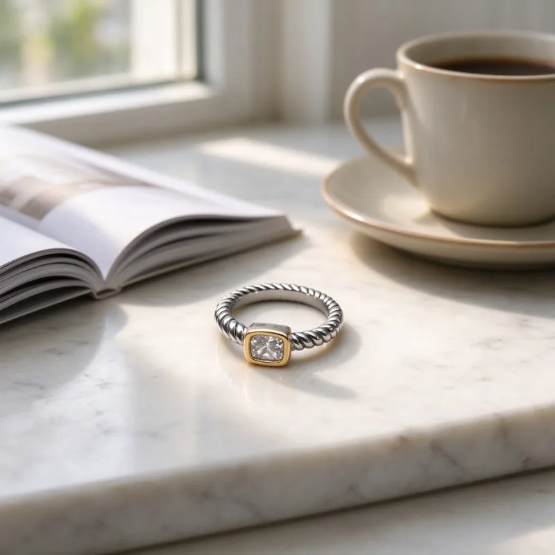 Minimalist Spiral Twist Cable Band Ring for Women Vintage Twisted Rope Design Stackable Finger Ring Trendy Daily Fashion Jewelry Wedding Birthday Holiday Gift Accessories