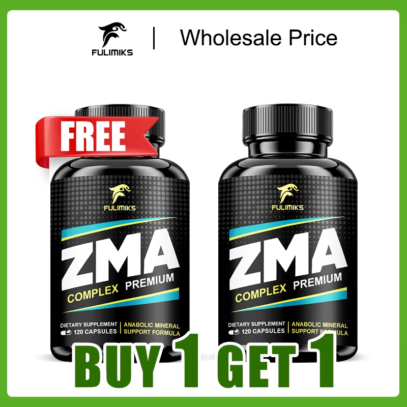 

Buy 1 Get 1 Free! ZMA Supplements Capsules, with Magnesium, Zinc, Vitamin B-6, for Immune, Energy, Overall Health, Performance