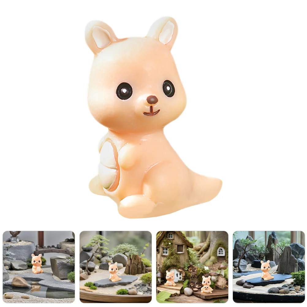 8 Stück Miniatur-Gartenornamente aus Känguru-Harz, kleine Tierfiguren für DIY-Terrarium-Dekoration, Zuhause, Outdoor, Kunstharz, Feengarten