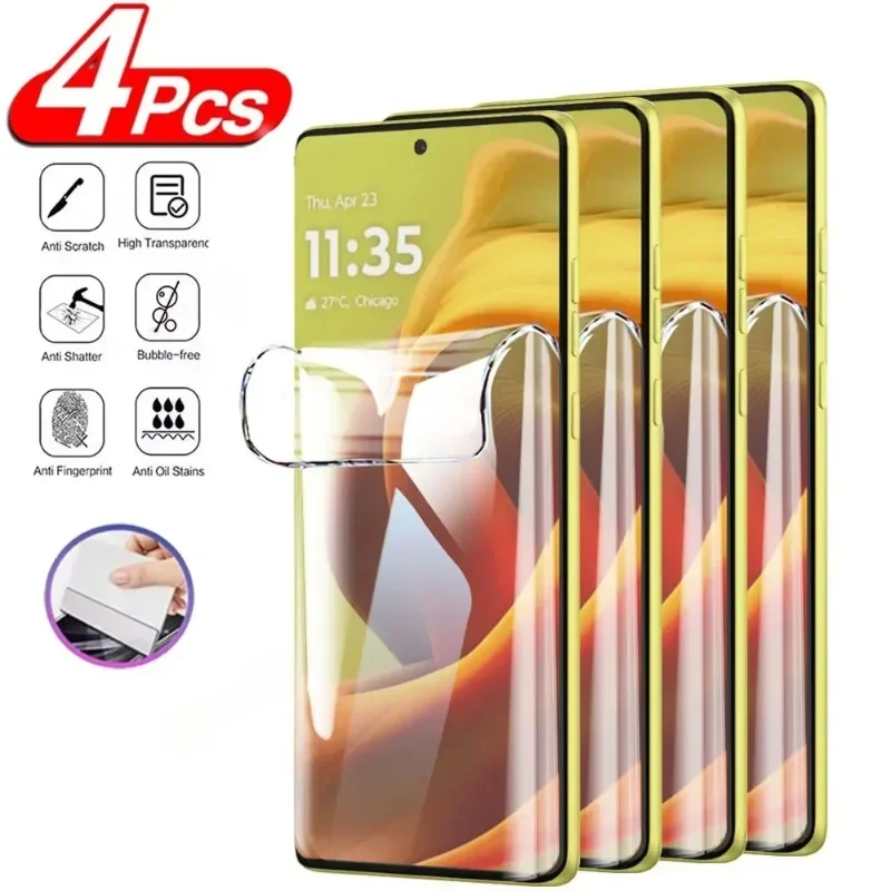 

4Pcs Hydrogel Film For Motorola G85 G84 G14 G72 G82 G45 G55 G35 G75 Moto Edge 40 50 Fusion 30 Neo Pro X50Ultra Screen Protector