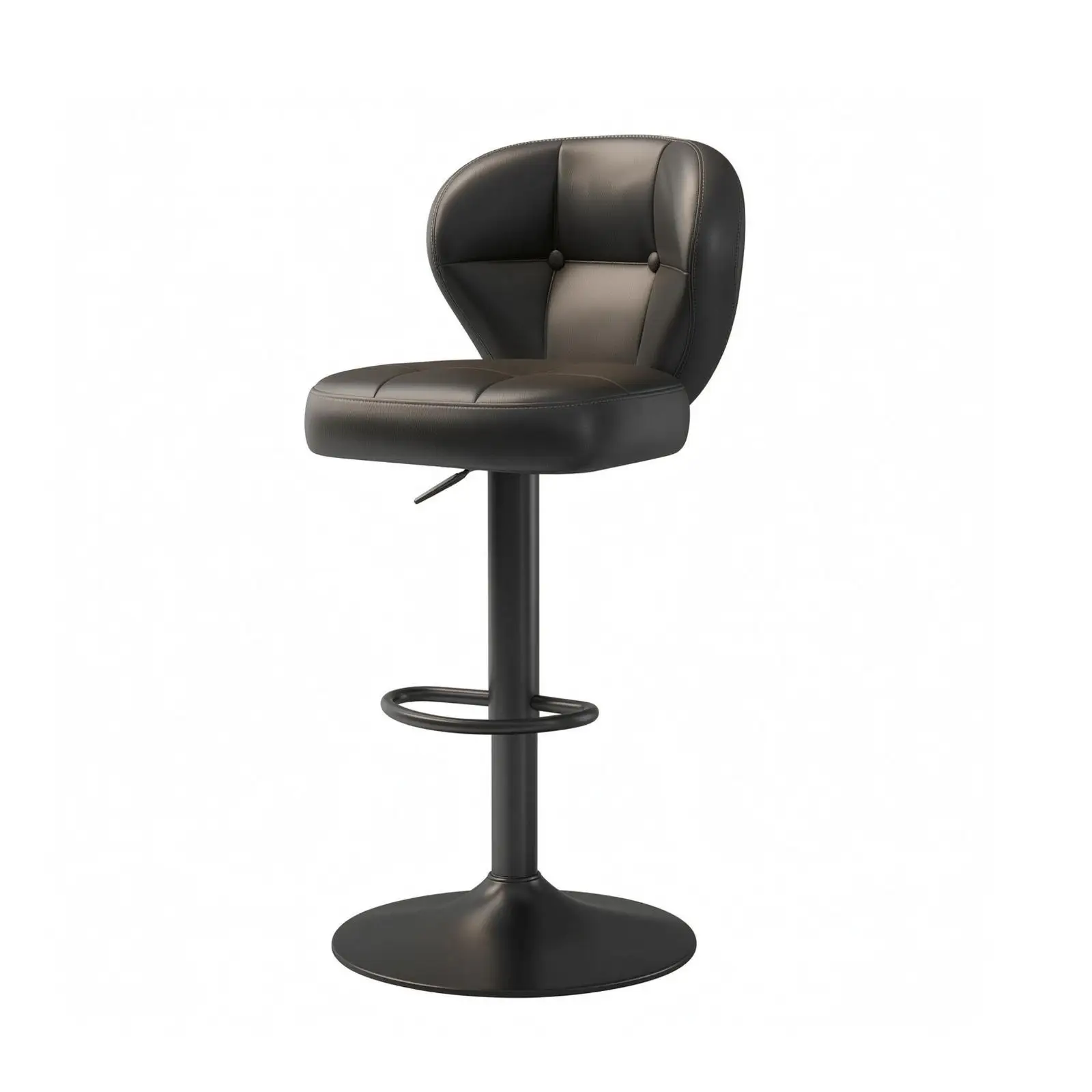 Swivel Bar Stool Upholstered Height-Adjustable Bar Stool Seating Ergonomic Furniture Comfortable for Kitchen Island