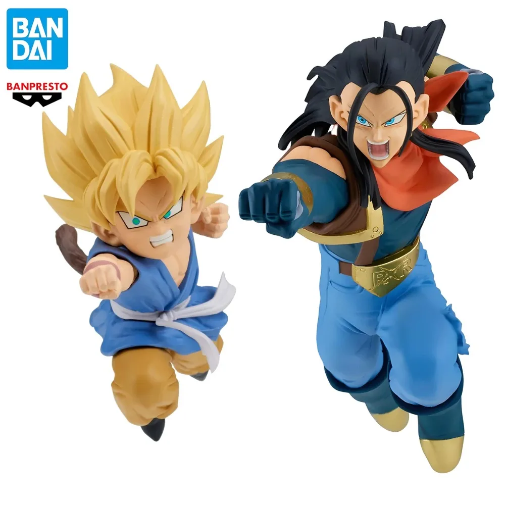 En Stock Bandai Original BANPRESTO Anime Dragon Ball GT MATCH MAKERS Son Goku Android 17 Anime figuras de acción modelo juguetes regalos