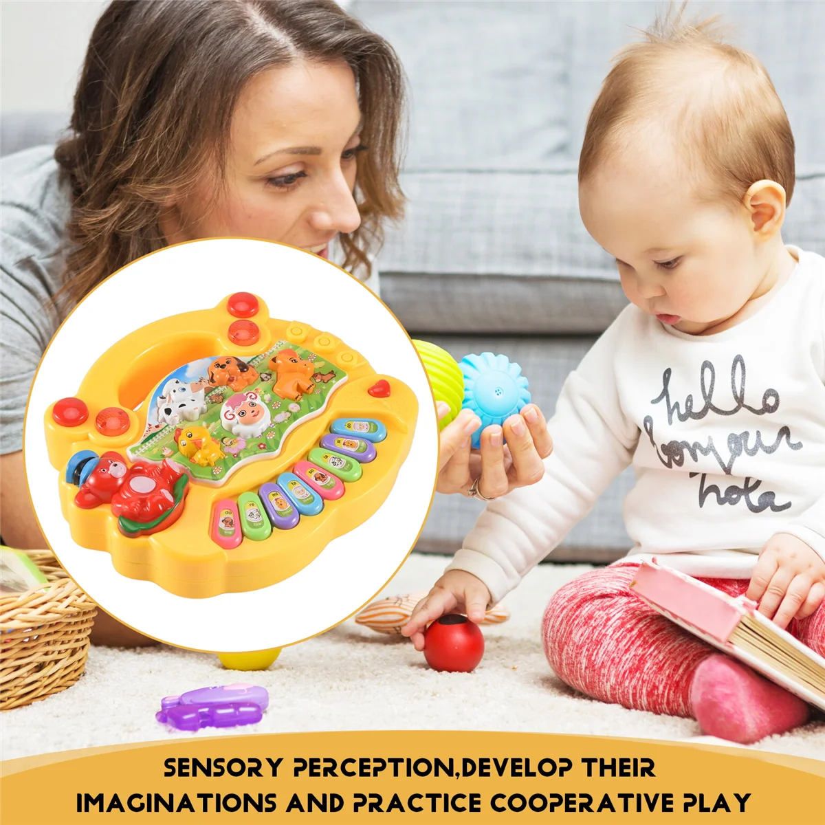 Wczesna edukacja 1-letnie zabawki dla niemowląt Farma zwierząt Pianino Muzyka Zabawki rozwojowe Instrument muzyczny dla dzieci i dzieci