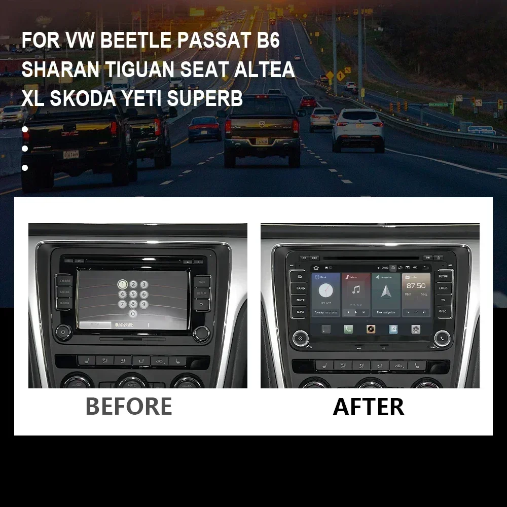 CHSTEK Car Radio DVD Carplay GPS For Golf 5 Seat Skoda Beetle Passat B6 Sharan Tiguan Altea Superb VW Bluetooth WIFI Android 14