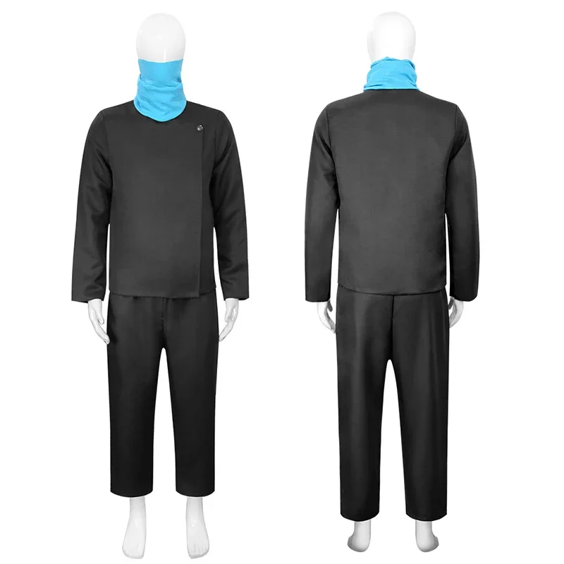 أزياء Itadori Yuji الزرقاء التأثيرية أزياء Inumaki Toge/Fushiguro Megumi التأثيرية تتضمن السراويل الموحدة لشعر مستعار أنيمي كوميك كوميك