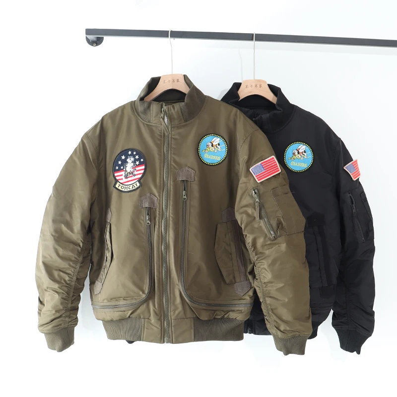 

American Sle Hardwear Casual Cotton Flight Jaet Autumn Winter Thiened Stand Collar Big ket Workwear Outerwear