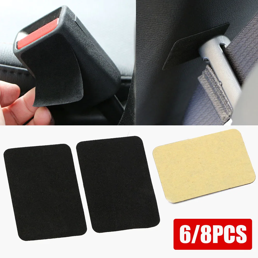 

6/8pcs Auto Seat Belt Protect Pads AccessoriesCar Safety Belt Anti-collision Sticker Car Anti Noise Buckle Protector Sticker