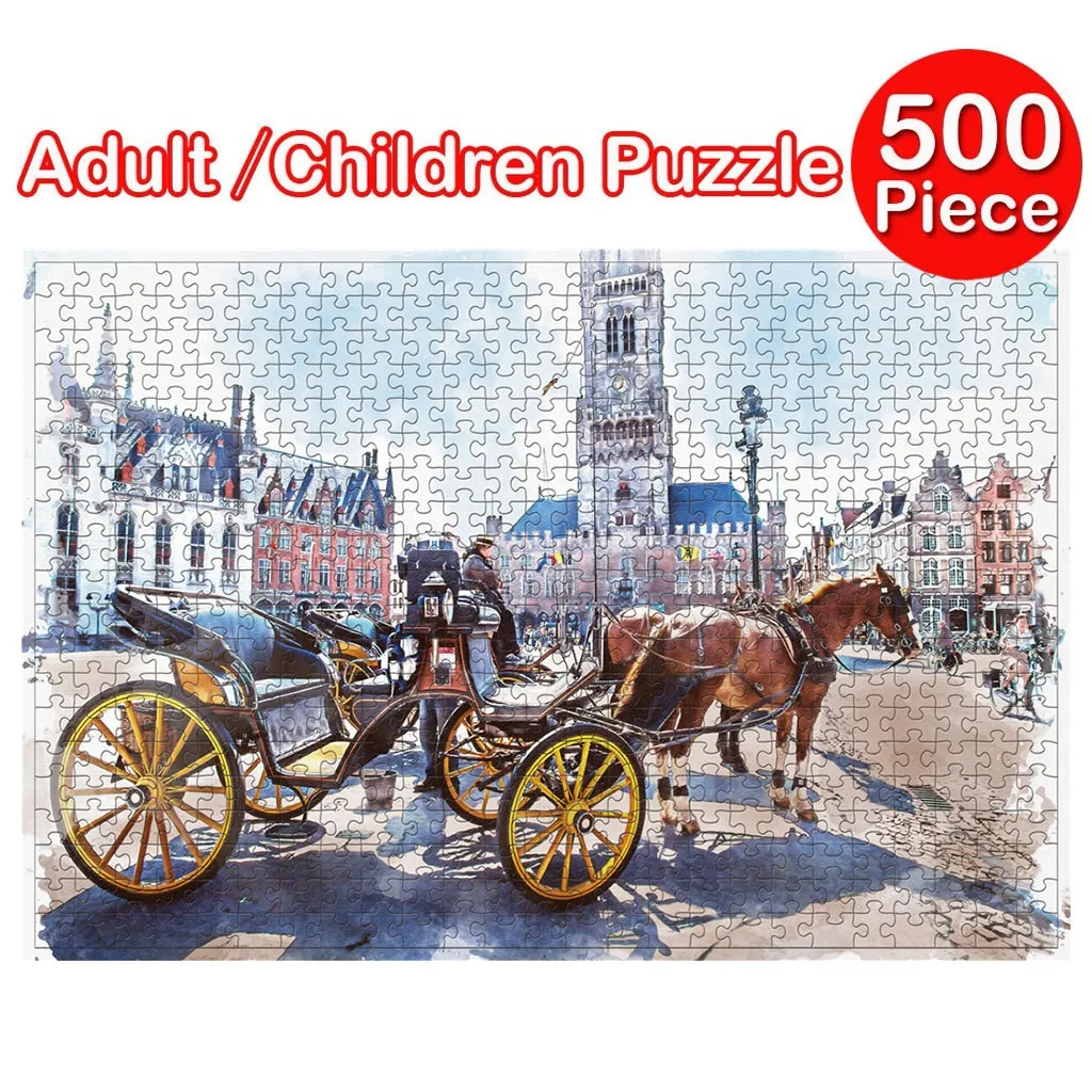 

500PCS Viaduct Large Toys Personalized Adults Gift 500 Puzzle Piece Puzzles Interesting Game Puzzle Toy Debug Wooden