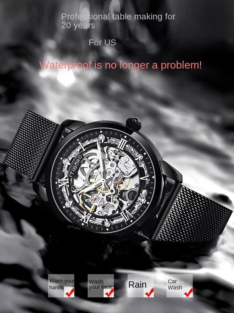 Top 10 Fashion Hollow impermeabile orologio da uomo con marchio completo automatico per gli studenti delle scuole superiori