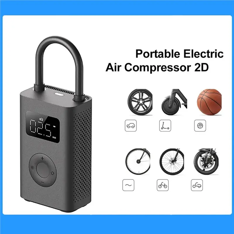 2D 25% Velocidade Boost Mini Compressor de Ar Elétrico Portátil Tesouro 150PSI Tipo-C LED Inflador Multiferramenta