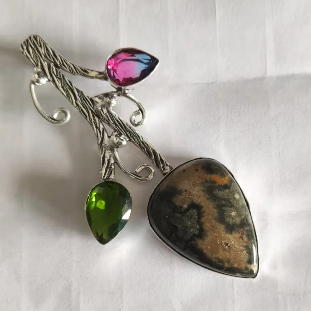 Genuine Picture Jasper  Pendant