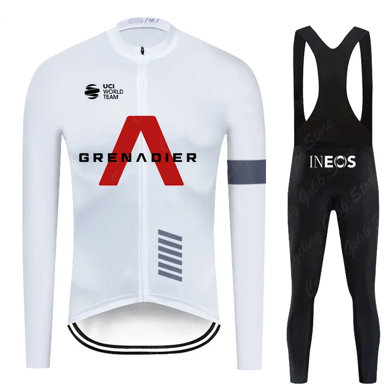 Ineos Grenadier Autumn Cycling Jersey Set Mens Long Sleeve Ropa Ciclismo GRG Bicycle Clothing Bib Pants MTB Bike Jersey Uniform