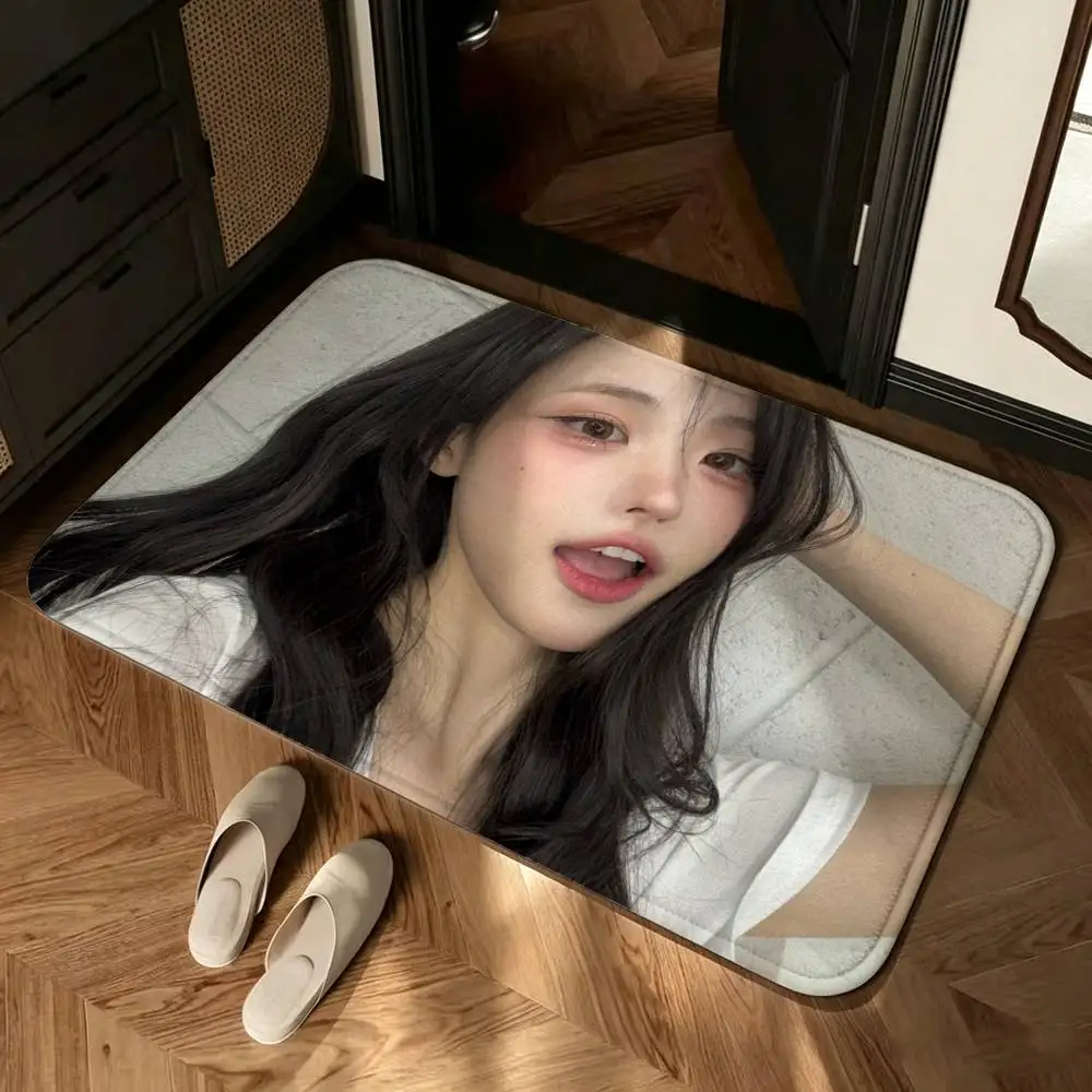 Idol Kpop QWER H-Hina Shower Room Absorbent Small Floor Mat Soft Comfortable Decorative Foot Mat