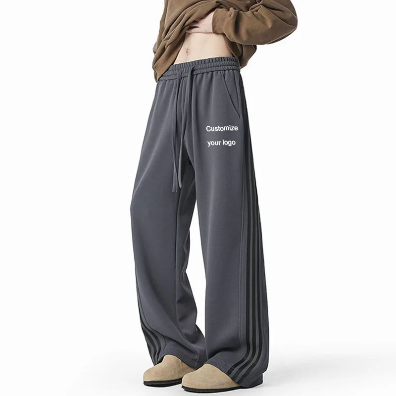 DIY customizes your logo sports pants, women's wide leg pants, casual and loose street style, size reference size chart