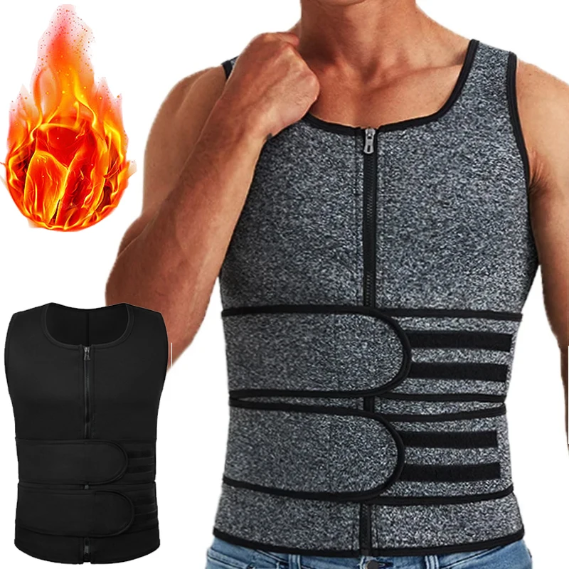 Men Body Shaper Waist Trainer Vest Slimming Shirt Sauna Sweat Vest Compression Undershirt Shapewear Fat Burner Workout Tank Tops