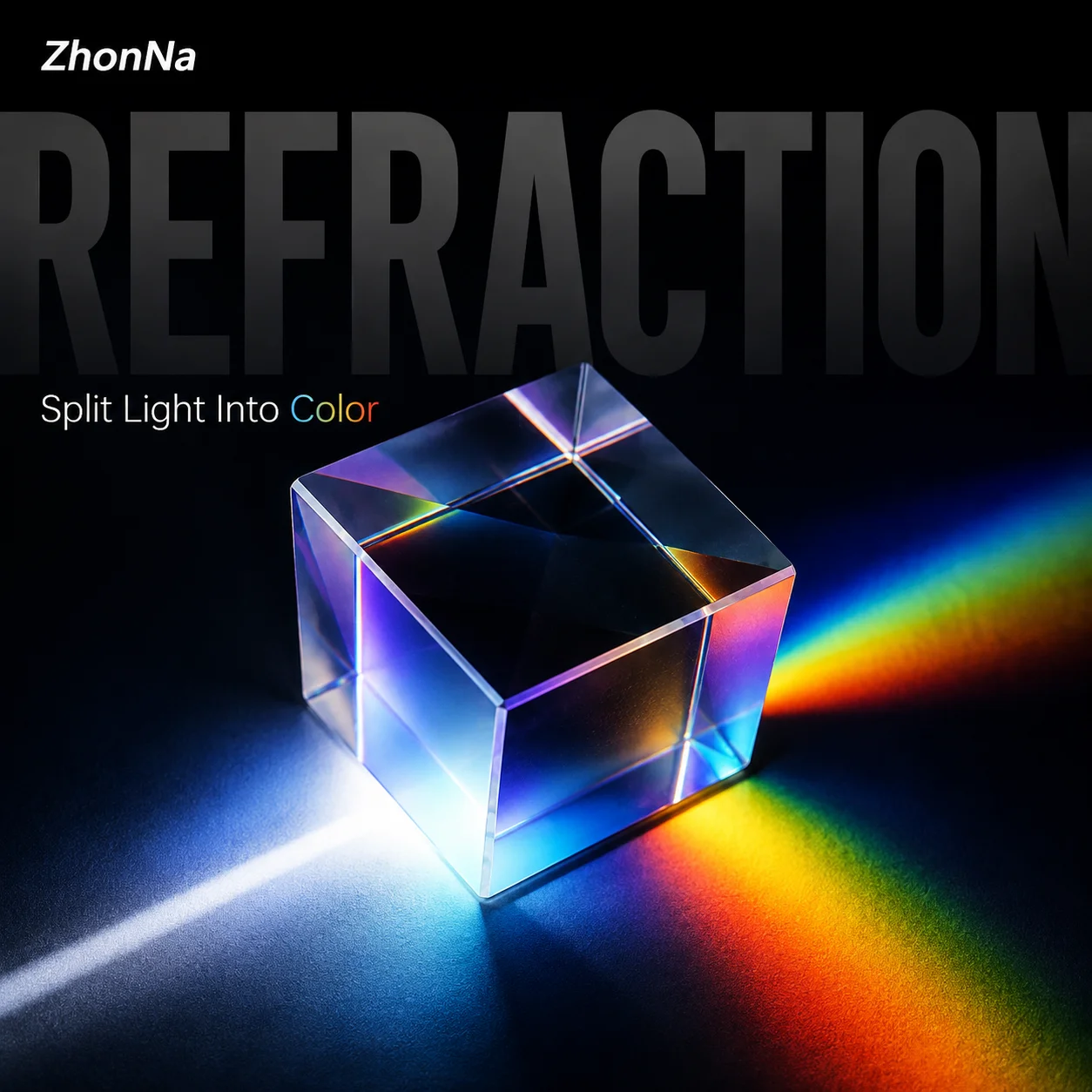 ZhonNa Color Prism Glass Cube Coated Optical Filter Lens Spectrum Refraction Filter for Optical Instruments Photography Lab Tool