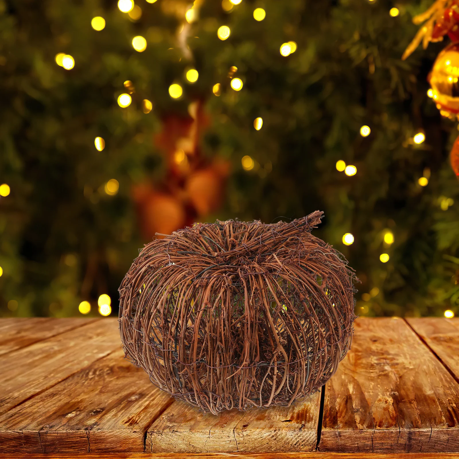 

Pumpkin Decor Natural Woven Desktop Ornament For Halloween Thanksgiving Party Home Pumpkin Decoration Decoration