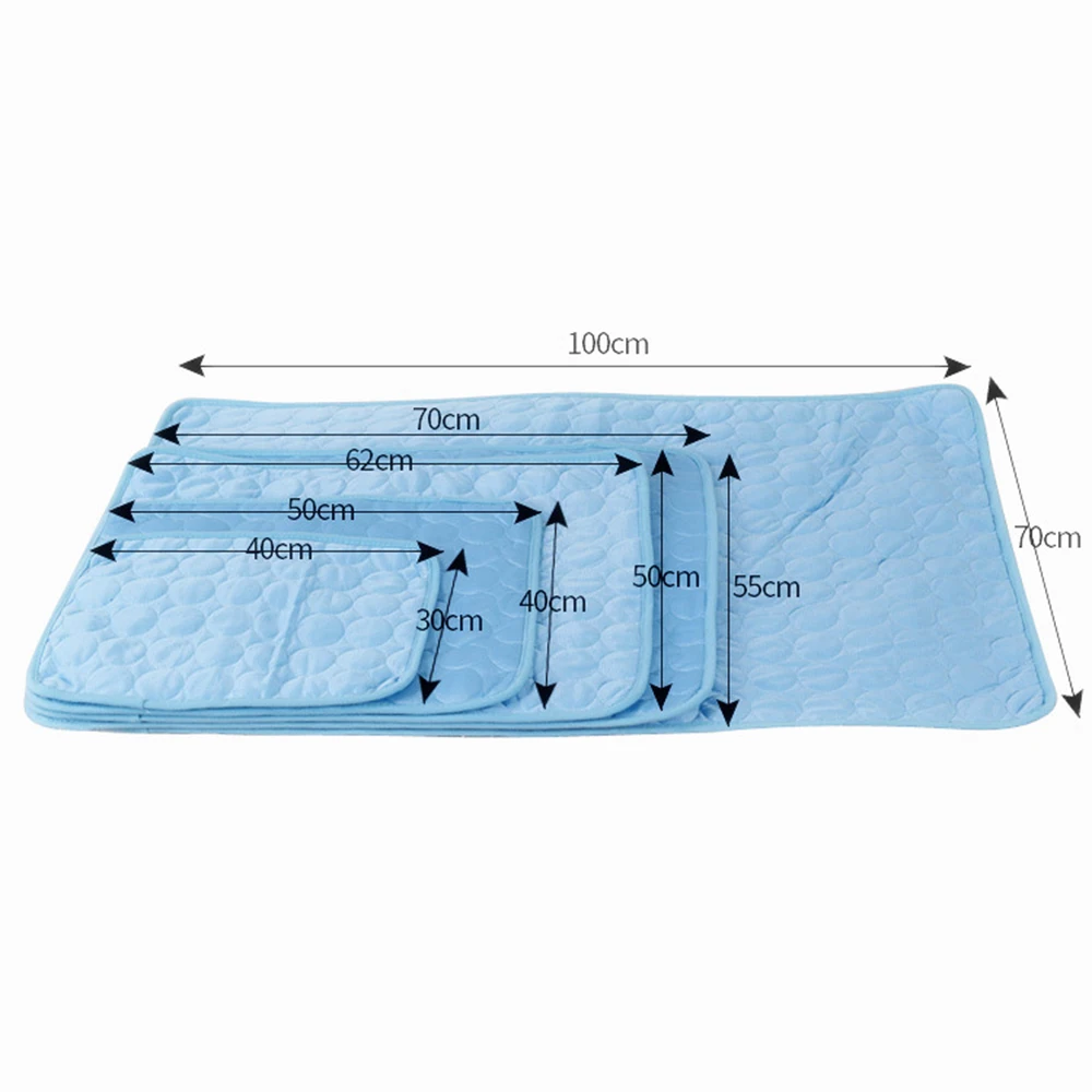 5 sizes Cool Ice Silk Moisture-proof Mattress Cushion Pet Cooling Mat Dog Cat Sleeping Pad Summer Small Animal Cold Bed