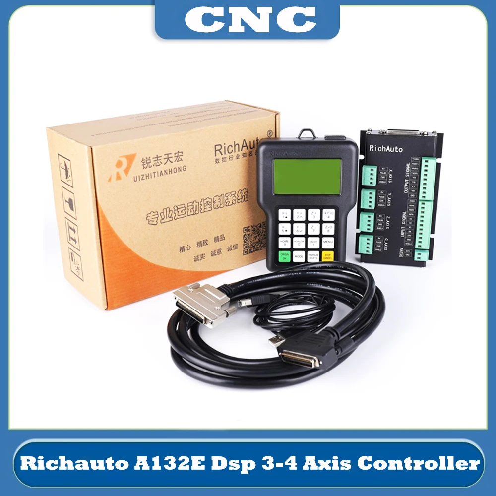 

New Richauto A132E Dsp Handheld Motion Controller 3-4axis Turning And Engraving Integrated Cnc Lathe Control System