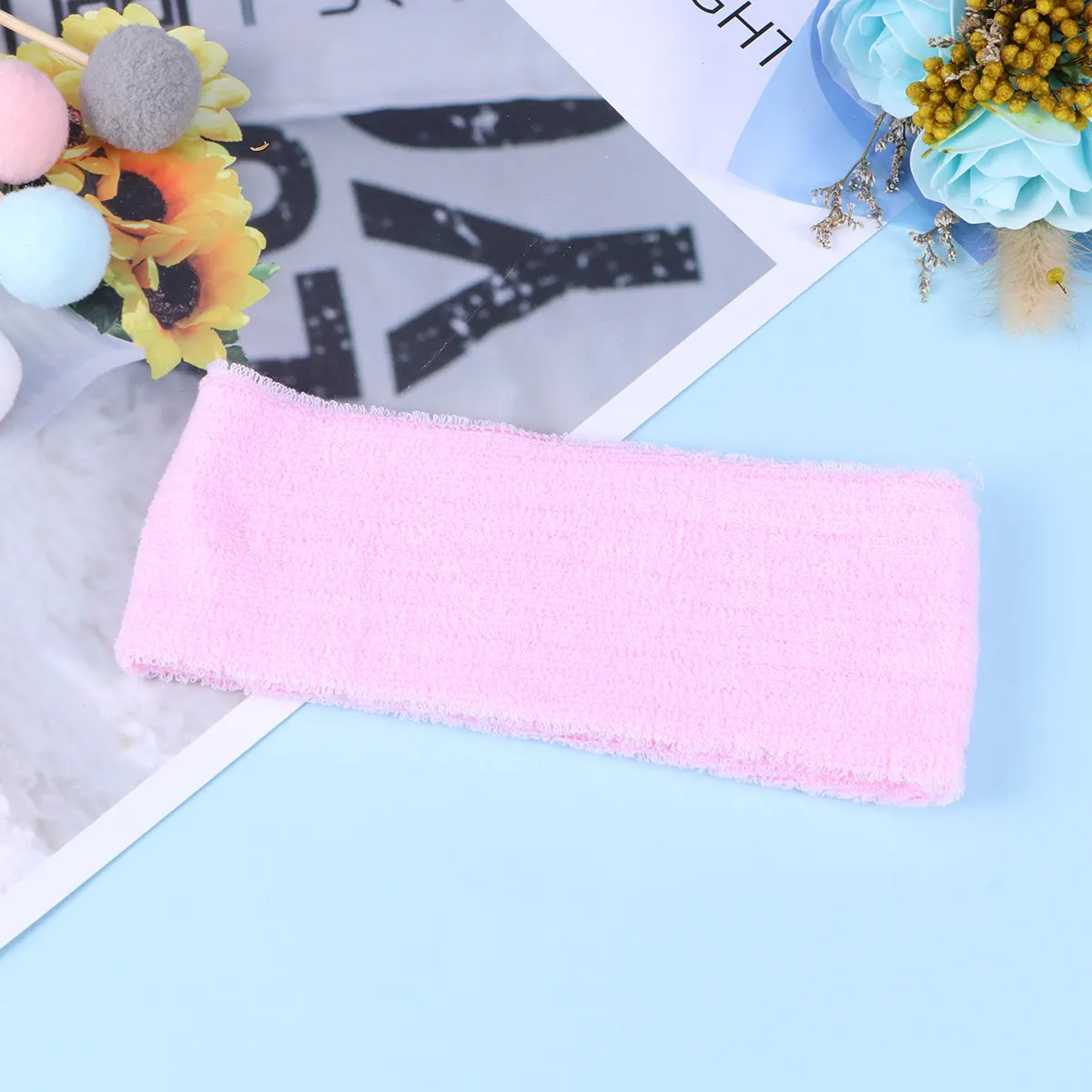 Yoga Headband Cloth Adjustable Reusable Sweatband for Women Spa Facial Makeup Wrap Running Fitness Cotton Hair